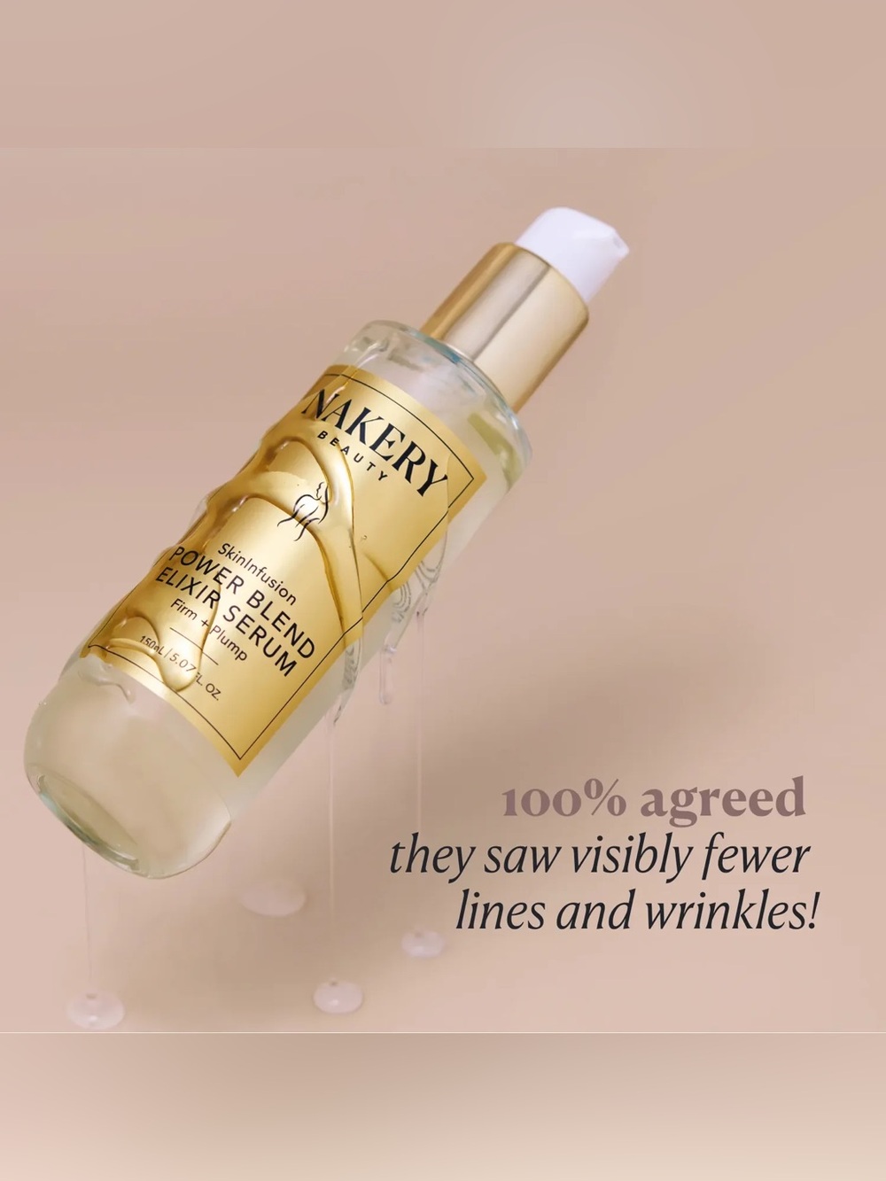 Nakery Beauty Power Blend Elixir Serum - Gold Bottle